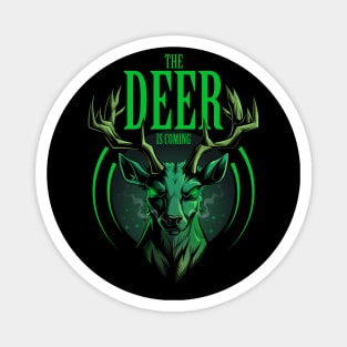 Evil Angry Green buck Deer Magnet